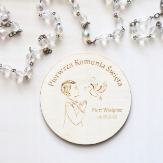 Suvenír na prvé sväté prijímanie, frajer, gravírovanie, darček, personalizácia
